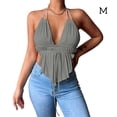 thumbnail image 4 of Sonducket Chaleco con escote en V profundo Camisola de color sólido Sin espalda Sin mangas Camisa corta para niñas Ropa de moda de noche de Type2 NO2, 4 of 5