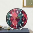 thumbnail image 4 of Yayeee Wall Clock Battery Operated 9.5" Silent Non-Ticking for Living Room, Vibrant Green Tartan Pattern, 4 of 8