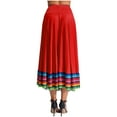 thumbnail image 5 of Aislor Women's High Waist Colorful Stripe Hem Skirt Embroidered Ballroom Dance Folk Dancing Clothing Red 87cm 4XL, 5 of 7
