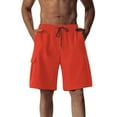 thumbnail image 2 of Qulqfy Hiking Shorts for Men Cargo Summer Orange Shorts Travel Outdoor Solid Shorts Mens Gym Shorts XL, 2 of 4