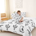 thumbnail image 4 of Homewish Sketch Cowboy Hot Boots Queen Comforter Set,Desert Cactus Comforter Sets Queen,White,Reversible,3pcs,1 Comforter and 2 Pillowcases, 4 of 7