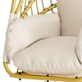thumbnail image 5 of Craftian Wicker Hanging Egg Chair, Outdoor Swing Without Stand, 450 lbs Capacity, Beige, 5 of 9