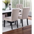 thumbnail image 2 of Vertical Stitching Channel Tufting 4pc Dining Chairs Classic Side Chairs Upholstered Cushion Fabric Seat Kitchen Dining Room, 2 of 7