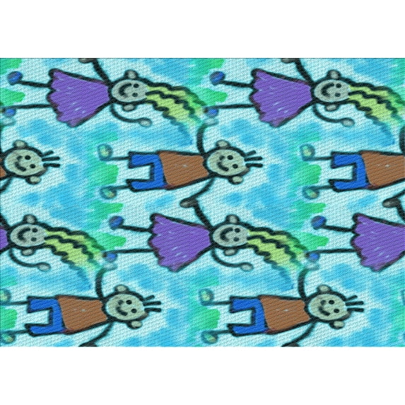 Ahgly Company Indoor Rectangle Patterned Steel Blue Area Rugs, 2' x 3'