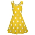thumbnail image 4 of 2024 Gift Birthday Vestido Printed Women Dress Skate Casual Waist High Dresses Elegant Print Retro Dress Dots Polka Yellow, 4 of 6
