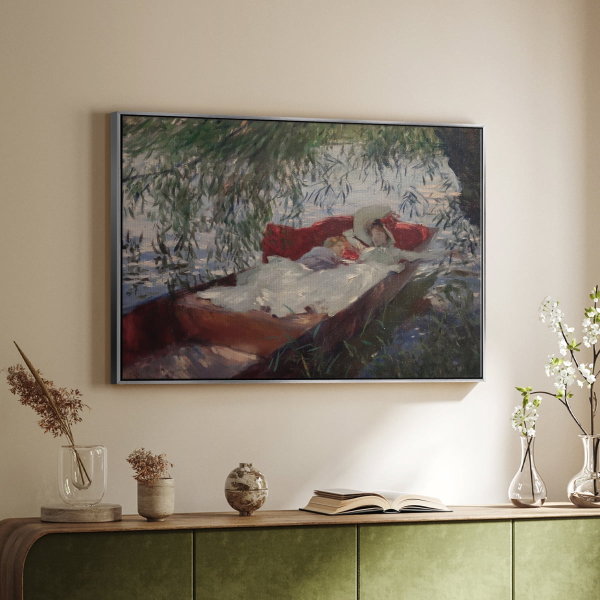 Vintage Botanical Print-XCII By Wexford Home Framed in Silver Wood Gallery Wrapped Canvas 17 in. x 25 in.