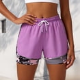 thumbnail image 6 of COMVALUE Womens Swim Trunks with Compression Liner Quick Dry 7 Inch Bathing Suit Beach Short with Zipper Pockets (Purple, XL), 6 of 9
