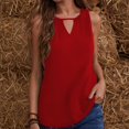 thumbnail image 2 of YABCSAZ Tank Tops for Women 2024 Sleeveless V-neck Split Tank Summer Casual Solid Color T-Shirt Tops Plus Size Loose Fit Tank Tops, 2 of 3