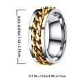 thumbnail image 3 of Miangastore Simple and Durable Titanium Steel Ring in Golden Color for Decorative Use Size 6, 3 of 8