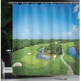 thumbnail image 3 of Ambesonne Golf Course Scene Shower Curtain, Panoramic Field, 69"Wx70"L, Multicolor, 3 of 4