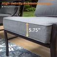 thumbnail image 5 of Sophia&William 9 Seat Patio Furniture Set Outdoor Metal Conversation Set with Ottomans & 2 Rocking Chairs & 2 Fixed Chair & 5.75" Thickened Cushions, Gray, 5 of 8