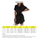 thumbnail image 5 of Vestido camisero de mujer Color puro solapa manga corta botón abajo correa de cintura para oficina en casa, 5 of 6