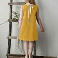 thumbnail image 6 of Gamivast Clothes Under $5.00 Girls Summer Sleeveless Linen Dress Casual Crew Neck A Line Dress Twirly Skater School Recital Dress Flowy Casual Beach Sundress Yellow Previous History, 6 of 8