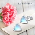 thumbnail image 2 of CUOKA MIRACLE Triangle Moonstone Stud Earrings Shining Gradient Color 925 Sterling Silver Earrings For Women Hypoallergenic Triangle Earrings Ear Studs Jewelry, 2 of 8