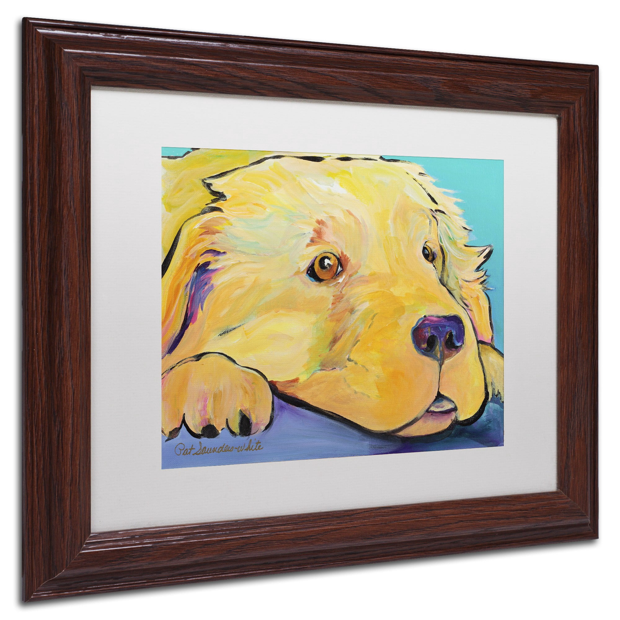 Trademark Fine Art "Baby" Canvas Art by Pat Saunders-White, White Matte, Wood Frame
