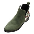 thumbnail image 1 of NECHOLOGY Botas Mujer Adulto Femenino Zapatos Botines mujer Otoño nuevas botas grandes europeas y con tacones gruesos puntiagudos botas estampadas (Green, 8), 1 of 7