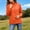 #Orange, variant on Women's Stand Collar Full Zip Lightweight Windbreaker Jacket,Elastic Cuffs Casual Sports Coat with Zip Pockets,Black,Women's Plus Size L