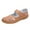 Brown, variant on Women's Classic Leather Casual Loafer Cute Slip-On Fashion Closed Toe Flat Sandal Comfy Work Sandal Everyday Walking Shoe Women's Solid Color Casual Fashion Hollow Breathable Casual Shoes