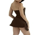 thumbnail image 3 of Femmes Élégant Satin Robe Courte Tube Solide Bustier Coupe Basse Robe d'Été Clubwear, 3 of 6