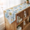 thumbnail image 4 of White Daisy Farmhouse Table Runner Linen Burlap Table Runner 36 Inches Small Garden Floral Bees Blue Wooden Dresser Scarves for Kitchen Island Coffee Dining Room Party Wedding Holiday Decor 13"x36", 4 of 8