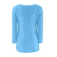 thumbnail image 5 of HAPIMO Women's Soft Fleece Sweater Loose Pullovers Holiday Long Sleeve Crew Neck Casual Relaxed Teen Girls Outwear Clothing Solid Color Tops Trendy Light Blue L, 5 of 5