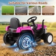 thumbnail image 3 of Farmdex 24V Ride on Tractor with Detachable Trailer, Ride on Toys for Kids w/ Remote Control, Electric Cars for Kids, LED Lights, Bluetooth, Music, MP3, Pink, 3 of 8