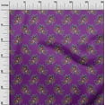 thumbnail image 2 of oneOone Silk Tabby Fabric Leaves & Floral Block Printed Craft Fabric BTY 42 Inch Wide, 2 of 4