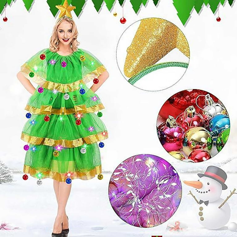 ladies christmas tree fancy dress Amazon.com: Hillban 23 Pcs Christmas Tree Costume Set Festive Party Dress Outfit Tulle Skirts Star Headband Beard Ornaments for Women(X-Small) : Clothing, Shoes & Jewelry