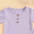 thumbnail image 4 of Toddler Girl Clothes Solid Color Outfits for Toddler Girls Clothes Ribbed T-Shirt Tee Tops + Flare Pants Baby Clothes Bell-Bottoms Set 12 18 24 Months 2T 3T 4T Kaprioy, 4 of 6