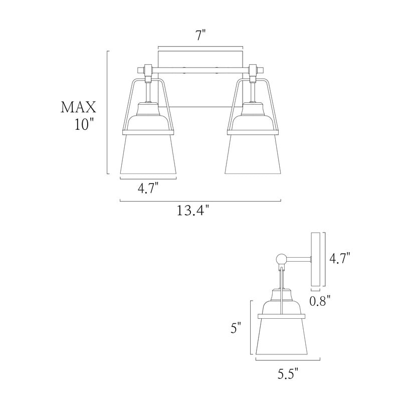 LNC 2-Light Bathroom Vanity Light with Clear Glass Shades,Modern Polished Gold Finishes