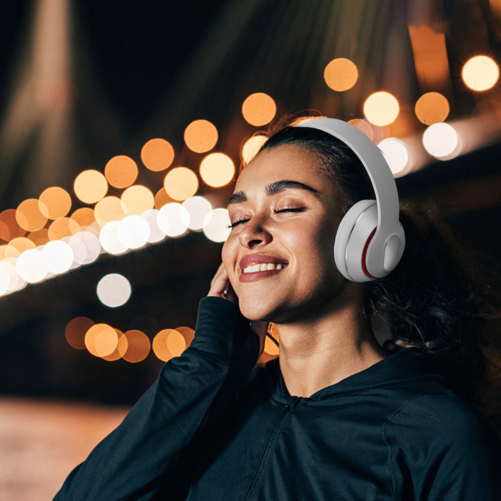 Bluetooth Headset, Wireless Headset with Noise Cancelling Microphone & Mic Mute, 55Hrs Working Time On Ear Bluetooth V5.3 Headphones for Cell Phones Laptop Computer,White
