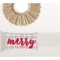 thumbnail image 2 of Red and Gray Christmas Plaid Lumbar Throw Pillow, 2 of 3