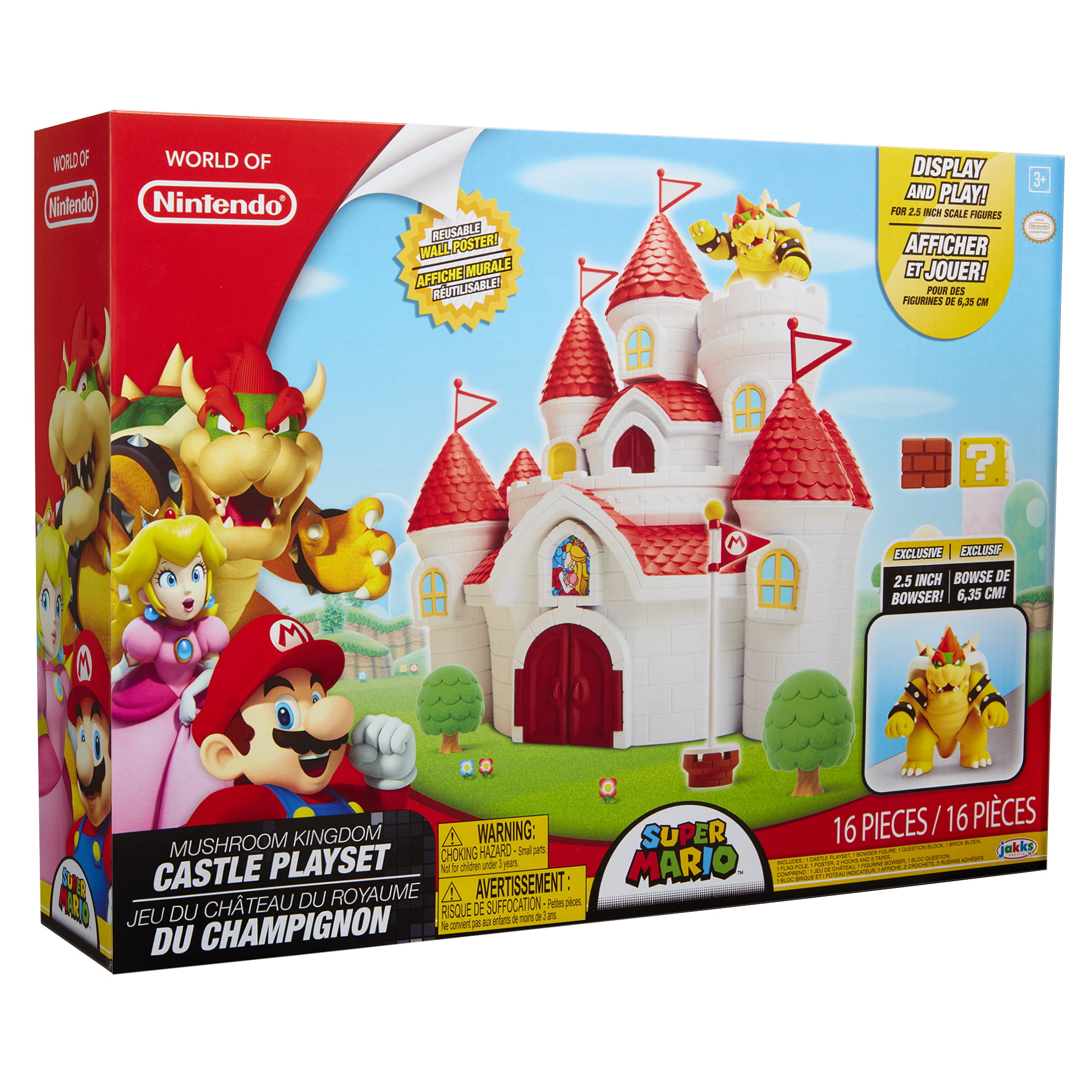 Super Mario Mushroom Kingdom Castle Playset 2.5 Bowser Exclusive 