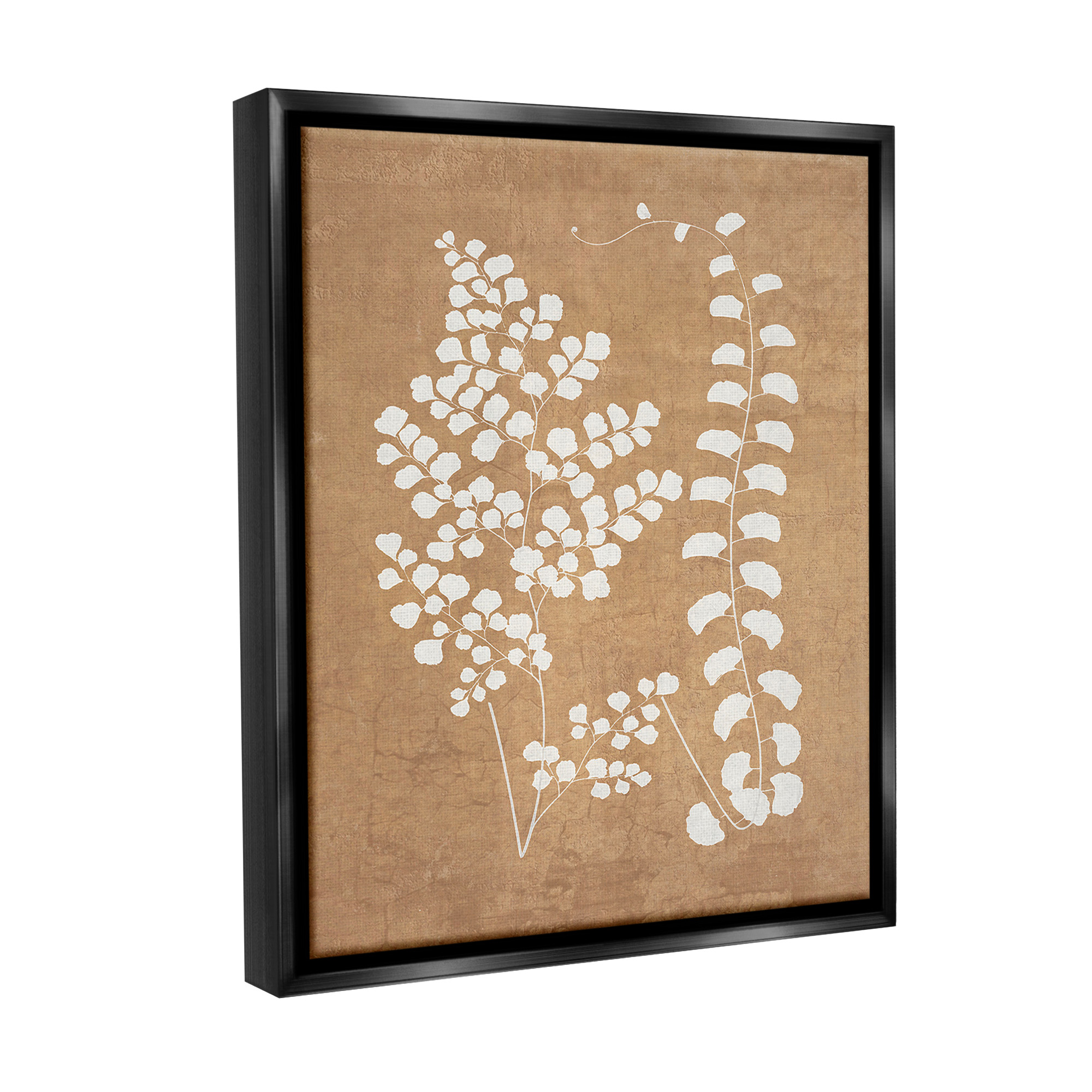 Stupell Industries Boho Garden Sprigs Botanical & Floral Painting Black Floater Framed Canvas Art Print Wall Art, 17 x 21