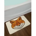 thumbnail image 2 of Fox Bath Mat, Wild Fox Portrait in Mosaic Inspired Style Furry Animal Smart Eyes Mascot Icon, Non-Slip Plush Mat Bathroom Kitchen Laundry Room Decor, 29.5 X 17.5 Inches, Orange White Black, Ambesonne, 2 of 2