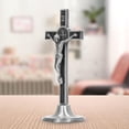 thumbnail image 4 of Crucifix Wall Cross, Vertical Catholic Cross Beautiful Hand Made Standing  For Table Copper Color,Silver, 4 of 8