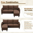 thumbnail image 6 of Furmax 70" Convertible Sectional Sofa Couch 3-Seat L-Shaped Small Sofa Couch with Reversible Chaise for Small Living Room, Apartment and Small Space, Linen Brown, 6 of 9