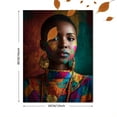 thumbnail image 3 of Vibrant Tribal Face African Woman Portrait Canvas Print, Decor for Living Room, Office, Cafe, Hallway, 3 of 8