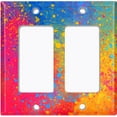 thumbnail image 6 of Metal Light Switch Plate Cover Colorful Paint Splash Art Wallpaper WAL024, 6 of 13