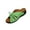 Green, variant on Womens Bow Tie Wedge Sandals Open Toe Leather Slides with Arch Support, Anti-Slip Breathable Summer Walking Shoes White