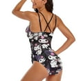 thumbnail image 2 of Kuromi And My Melody Women's One Piece Swimsuit Tummy Control V Neck Bathing Suits, 2 of 7