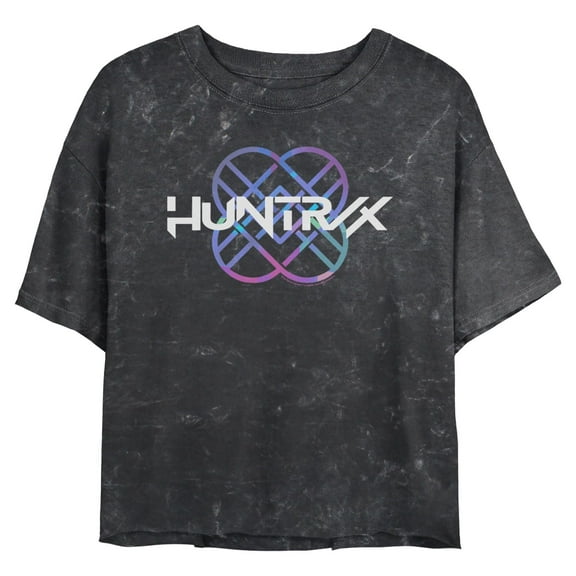 Juniors KPop Demon Hunters Colorful Holographic Logo Cropped T-Shirt