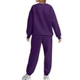 thumbnail image 4 of LEKODE Sweat Pants and Hoodie Set Women Matching Sweat Set Two Piece Tracksuit for Women Tank Crop Top Wide Leg Pants Set Sports Jacket Sweatshirt with Pocket Hoodie Sets for Women Dark Purple L, 4 of 7