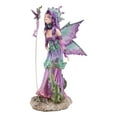 thumbnail image 3 of Amy Brown Pixie Gossip Enchanted Elf Fairy With Purple Nymph Dragonfly Statue, 3 of 10