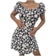 thumbnail image 1 of Moda mujer Sling Flower Falda de un hombro Daisy Puff Sleeve Floral Sling Dress Pompotops  qwe13182, 1 of 9