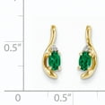 thumbnail image 2 of 14K Yellow Gold Diamond & Emerald Earrings, 2 of 2