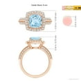 thumbnail image 4 of Angara Natural 1.95 Ct. Aquamarine with Diamond Halo Ring in 14K Rose Gold for Women (Ring Size: 12), 4 of 9