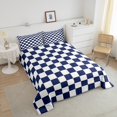thumbnail image 4 of Erosebridal Navy Checkered Bedding Set White Dark Blue Buffalo Plaid Grid Comforter Set Twin,Checkerboard Quilt Set Mengeometrical Gingham Duvet Set Modern Room Decor, 4 of 8