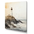 thumbnail image 2 of Designart "Minimalistic Beige Lighthouse On The Horizon" Beach Light House Canvas Wall Art, 2 of 7