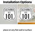 thumbnail image 3 of California Route Marker Shield Sign Us 101 (2 Pack) 12 inch X 12 inch Shield Shaped Heavy Duty 3.2 mil Vinyl Decals Weather Resistant, UV Protected for Workplace Made in the USA, 3 of 6